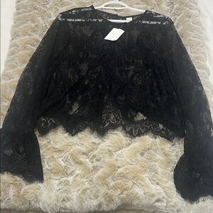 H&M Black Lace Blouse